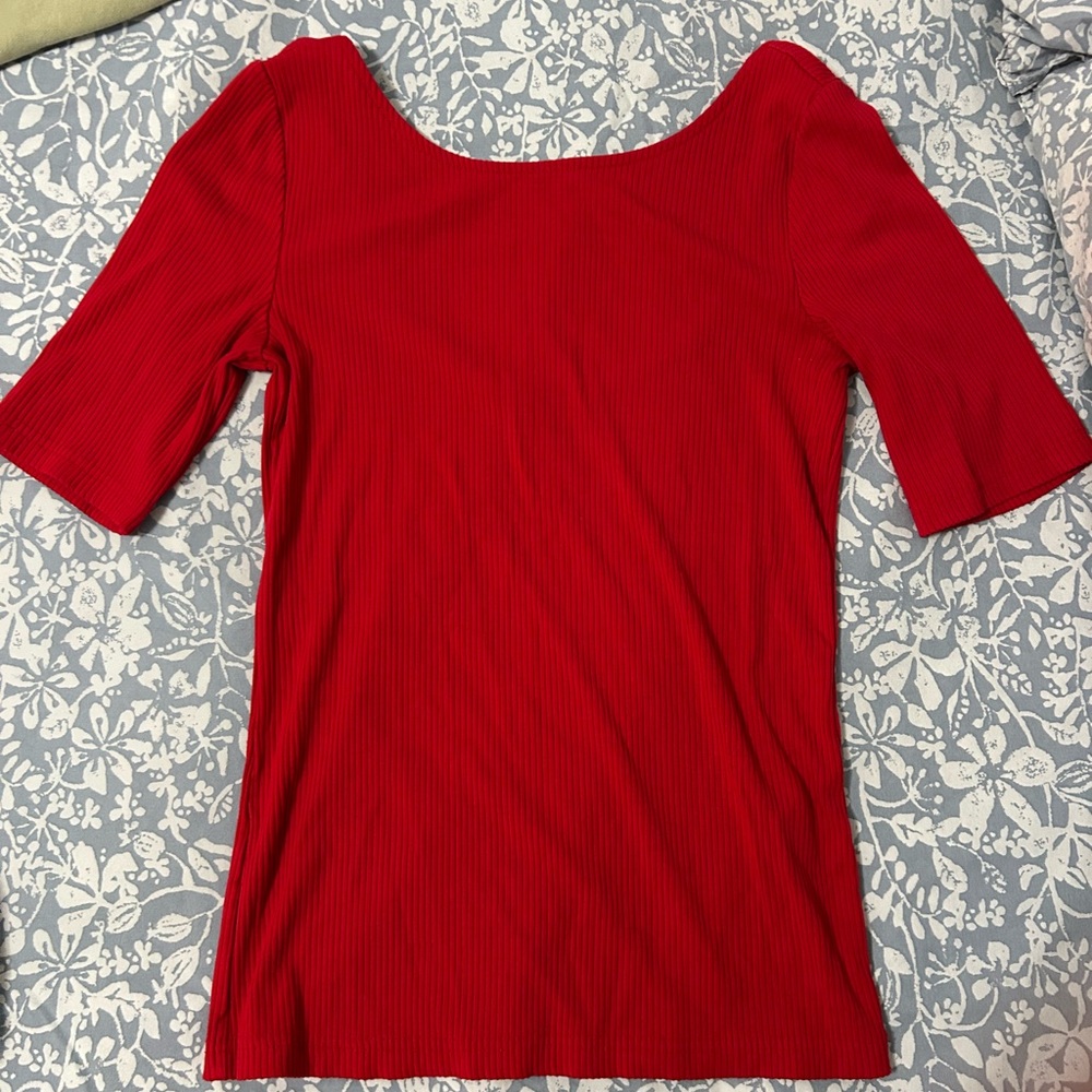 Banana Republic Vibrant Red Short Sleeve Top
